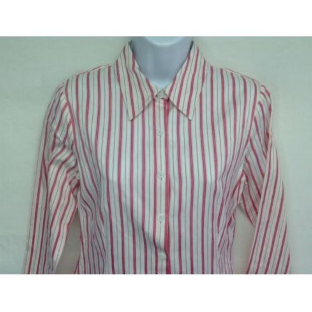 Talbots Stripe Button Front Button Cuff - image 2